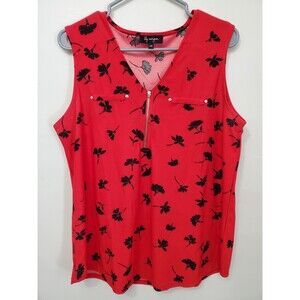 Lily Morgan Women’s Printed Zip Tank Top City Chic Sleeveless Stylish Top